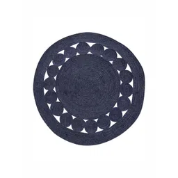 Art Avenue Nimosa Blue Textured Round Floor Jute Carpet-picture-12