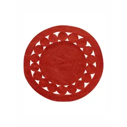 Art Avenue Peony Red Textured Round Floor Jute Carpet-picture-24