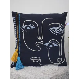 Art Avenue Renoma Blue & White Ethnic Motifs Printed Cotton Square Cushion Cover-picture-21