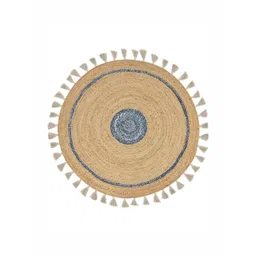 Art Avenue Wellington Beige & Blue Textured Round Floor Jute Carpet-picture-41