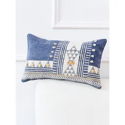 Art Avenue White & Blue 2 Pieces Geometric Rectangle Cushion Covers-image-8