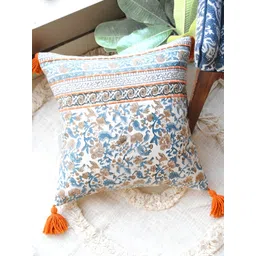 Art Avenue White & Blue Floral Square Cushion Cover-image-24