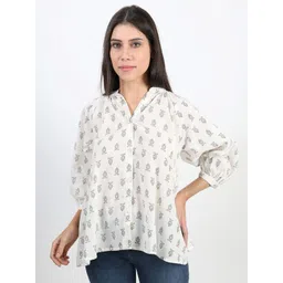 Art Avenue Women Ethnic Motifs Printed Cotton Shirt Style Top-image-28