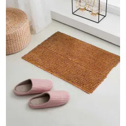 art india Brown Solid Blended Cotton 16x24 Inches AntiSkid (Set of 2) Door Mat-picture-29