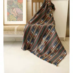 art india Teal Cotton Stripes 60X46 Inches Reversible Throw-picture-19