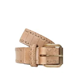 Art N Vintage Beige Leather Waist Belt For Men-picture-41