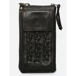 Art N Vintage Ripple Black Leather Textured  Zip Around Wallet for Women-picture-15