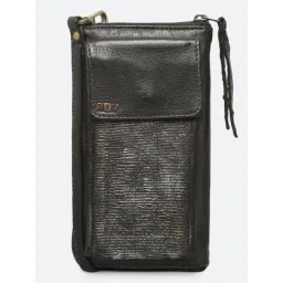 Art N Vintage Silvia Black Leather Textured  Zip Around Wallet for Women-picture-28