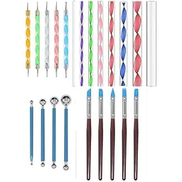 ART RANGER Art Mandala Tools Set of 22 pcs for Nail Mandala & Dot Painting (Pack of 8 Acrylic Mandala Sticks, 5 Acrylic Dotting Tools, 4 Ball Tools & 5 Color Shapers)-picture-26