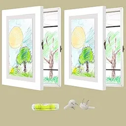 Art Street A4 Set of 2 Inch Kids Photo Frame for Paintings/Drawing/Artwork for walls Children Picture Frame & Easy Swappable Kids Art Frame (White, Size 9.2x12.6 inch)-picture-12