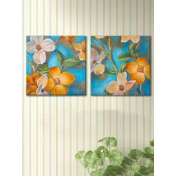 Art Street 2 Pcs Blue & Orange Luxury Stretched Canvas Painting Wall Art-picture-13