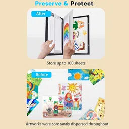 Art Street A4 Kids Artwork Storage Photo Frame for Paintings/Drawing/Artwork for walls Children Picture Frame & Easy Swappable Kids Art Frame (Black, Size 9.2x12.6 inch) image 4