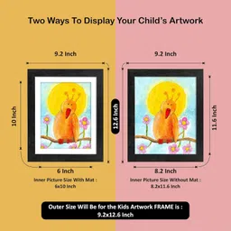 Art Street A4 Kids Artwork Storage Photo Frame for Paintings/Drawing/Artwork for walls Children Picture Frame & Easy Swappable Kids Art Frame (Black, Size 9.2x12.6 inch) image 2