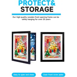 Art Street A4 Kids Artwork Storage Photo Frame for Paintings/Drawing/Artwork for walls Children Picture Frame & Easy Swappable Kids Art Frame (Black, Size 9.2x12.6 inch) image 5