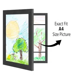Art Street A4 Kids Artwork Storage Photo Frame for Paintings/Drawing/Artwork for walls Children Picture Frame & Easy Swappable Kids Art Frame (Black, Size 9.2x12.6 inch) image 3