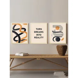 Art Street Beige & Black 3 Pieces Boho Motivational Quotes Paintings Wall Art-picture-15