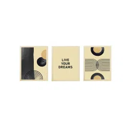 Art Street Beige & Black Motivational Quotes Live Your Dreams Art Prints - Set of 3 image 3