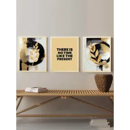 Art Street Beige & Black Motivational Quotes There Is No Time Art Prints - Set of 3-picture-13