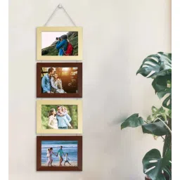 art street Beige & Brown Synthetic Wood Wall Hanging Clip Photo Frames-picture-36