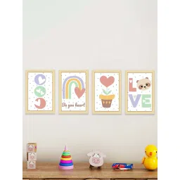Art Street Beige Be You Heart Love Wall Art Prints - Set of 4 image 1