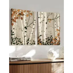 Art Street Beige CanvasStreet Floral Theme Stretched Painting - Set of 2-picture-32