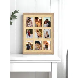 Art Street Beige Engineered Wood 9 Oppenings Wall Mounting Collage Photoframe-picture-14