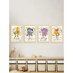 Art Street Beige Keep Smiling Be Kind Wall Art Prints - Set of 4-picture-13