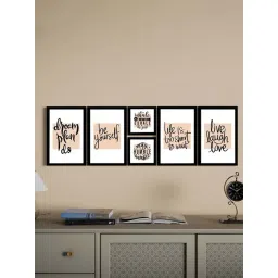 Art Street Black & Beige Motivational Quotes Life Is Too Short To Wait Art Prints - Set of 6-picture-12