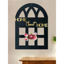 Art Street Black & Gold Engineered Wood Home Sweet Home Plaque Window Style Wall Art-picture-41
