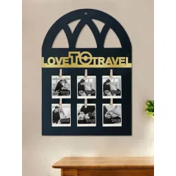 Art Street Black & Gold Engineered Wood Love To Travel Plaque Window Style Wall Art-picture-10