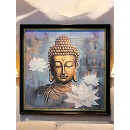 Art Street Black & Gold-Toned 1 Piece Synthetic Wood Religious Wall Paintings image 1