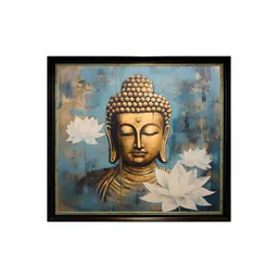 Art Street Black & Gold-Toned 1 Piece Synthetic Wood Religious Wall Paintings image 3