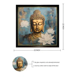 Art Street Black & Gold-Toned 1 Piece Synthetic Wood Religious Wall Paintings image 4