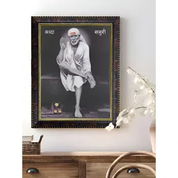 Art Street Black & Grey 1 Piece Wood Religious Wall Paintings-picture-13