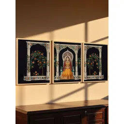 Art Street Black & Multicoloured Set of 3 Piece MDF Other Wall Paintings-picture-16