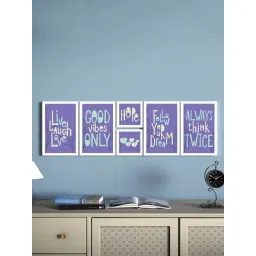 Art Street Black & Purple Motivational Quotes Live Love Life Good Vibe Only Art Prints - Set of 6-picture-17