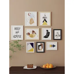 Art Street Black & White Set Of 9 Abstract Wall Art-image-4