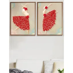 Art Street Black Canvas Floral Theme Framed Canvas Wall Art - Set of 2-picture-17