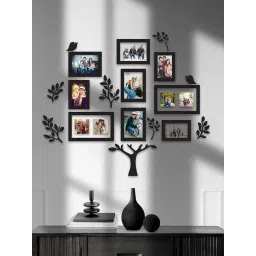 Art Street Black Engineered Wood Family Tree Photo Frame For Individual Wall Art - Set of 9-image-6