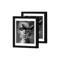 Art Street Black Set of 2 Wood Document Wall Photo Frames for Certificates & Home Decor-image-43