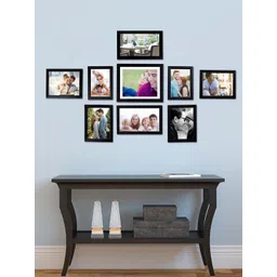 Art Street Black Solid Set of 9 Wall Photo Frames-image-48