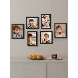 Art Street Black Synthetic Family Wall Photo Frame - Set of 6-picture-10