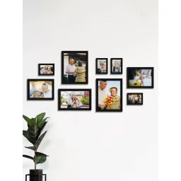 Art Street Black Synthetic Large Collage Wall Photo Frame - Set of 9-image-49