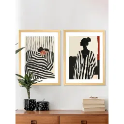 Art Street Black Wood Boho WomanWall Painting - Set of 2-image-23