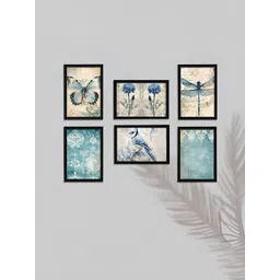 Art Street Blue & Beige 6 Pieces Synthetic Wood Birds and Animals Wall Art-picture-14
