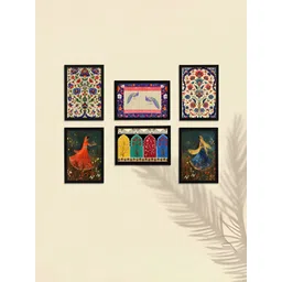 Art Street Blue & Black 6 Pieces Synthetic Wood Other Wall Art-picture-26