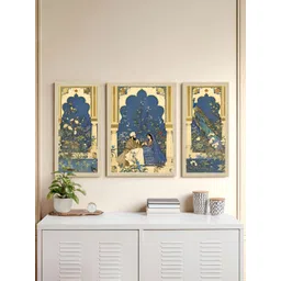 Art Street Blue & White 3 Pieces MDF Abstract Wall Art-picture-32