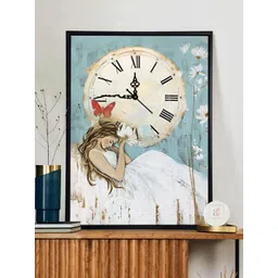Art Street Blue & White Printed Wall Clock-picture-27