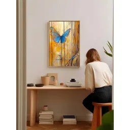 Art Street Blue & Yellow Butterfly Canvas Painting-picture-39