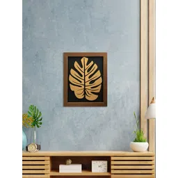 Art Street Brown & Gold Leaf MDF Plaque Wall Decor-picture-27